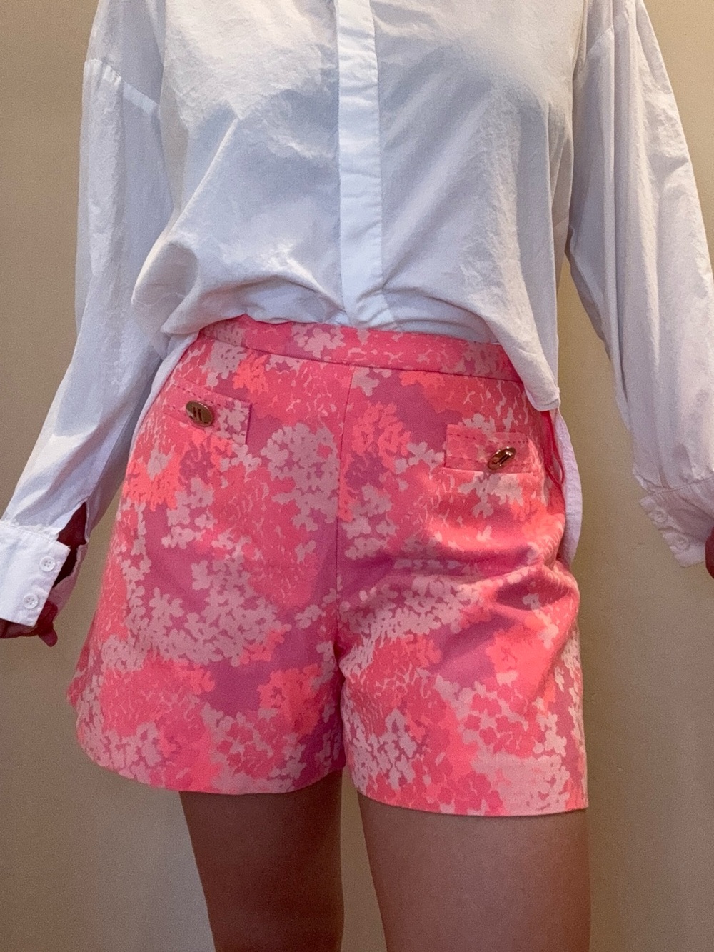 Jessica Pink Floral High-Rise Shorts